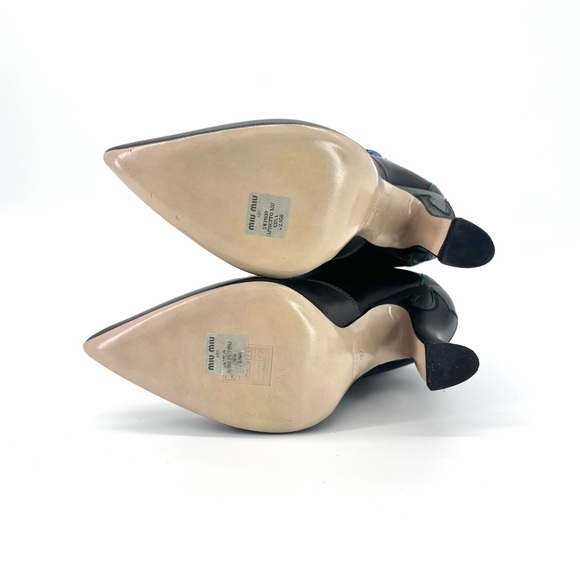 NEW Miu Miu SS 2012 Runway Rose Applique Western Pointed Toe Knee High Boots 37 - Picture 10 of 11